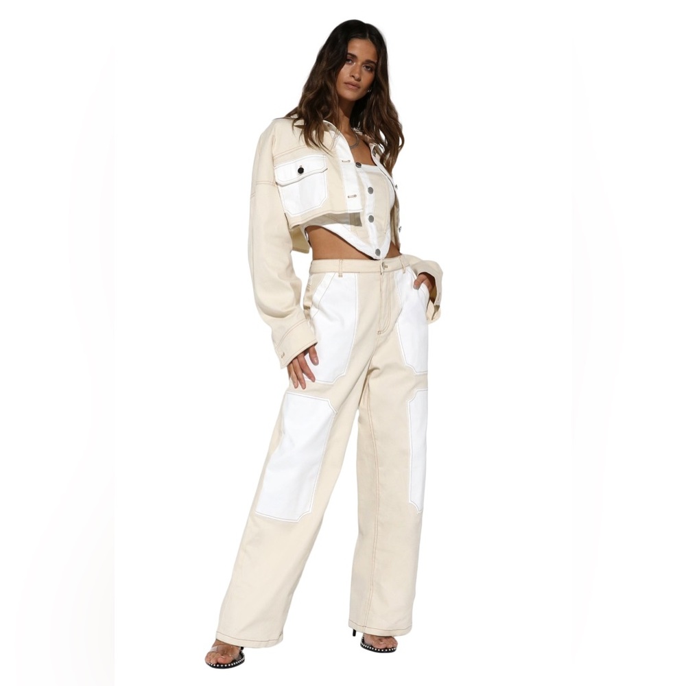 BY.DYLN Cropped BOSTON JACKET (cream/white, BNWOT, REVOLVE, M, $189)